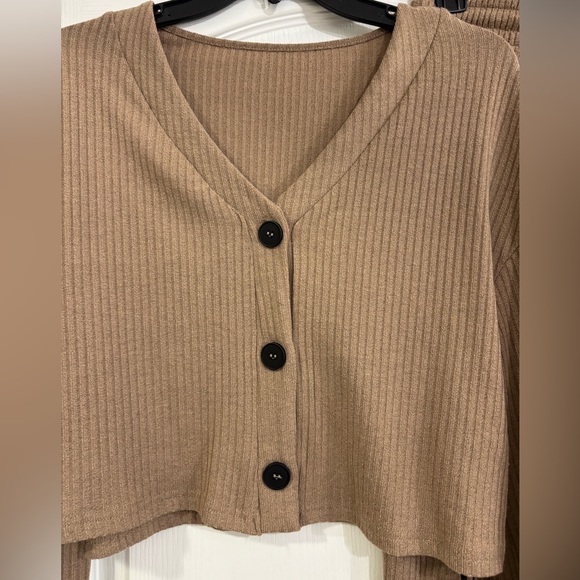 Brown Ribbed Coordinating Pant Set, NWT - Picture 8 of 8